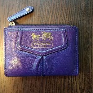 Coach Purple Leather Coin Purse